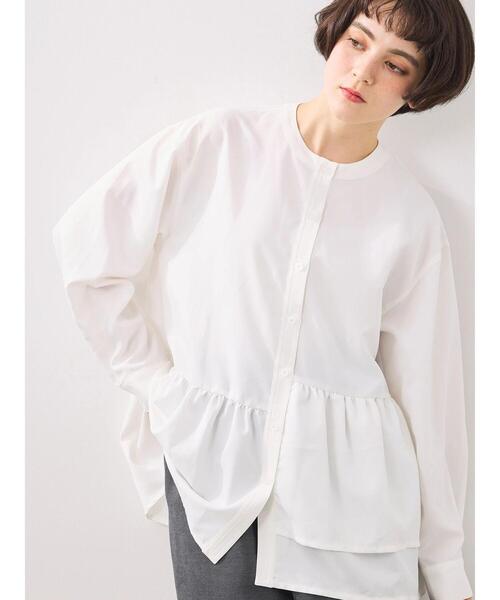 SM2（エスエムツー）の「切替ギャザーブラウス（シャツ/ブラウス・レディース・サックスブルー/ブラック/オフホワイト・F）」の10枚目の写真