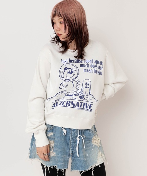 RNA(アールエヌエー)の「M2591 トンプキン宇宙トレーナー(Tシャツ/カットソー・レディース・ライム/ホワイト/ネイビー・MEDIUM)」の4枚目の写真