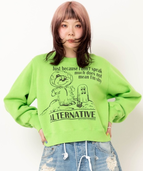 RNA(アールエヌエー)の「M2591 トンプキン宇宙トレーナー(Tシャツ/カットソー・レディース・ライム/ホワイト/ネイビー・MEDIUM)」の6枚目の写真