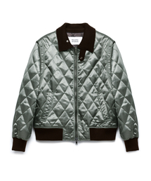 ROLLINGSTUDIOS（ローリングスタジオ）の「QUILTED BOMBER JACKET SATIN OLIVE GREEN（ダウンジャケット/コート）」