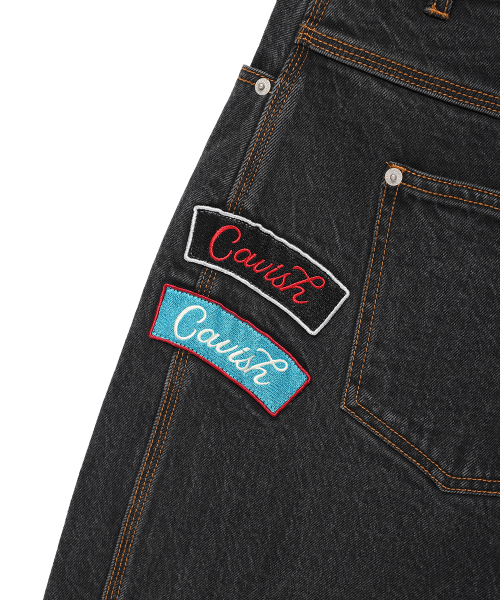 Cavish(カビシ)の「PATCHWORK DENIM PANTS BLACK(CV2EFUD112A)(デニムパンツ・レディース・ブラック・LARGE/MEDIUM/SMALL)」の7枚目の写真