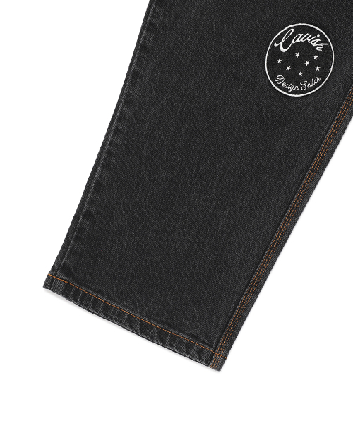 Cavish(カビシ)の「PATCHWORK DENIM PANTS BLACK(CV2EFUD112A)(デニムパンツ・レディース・ブラック・LARGE/MEDIUM/SMALL)」の8枚目の写真