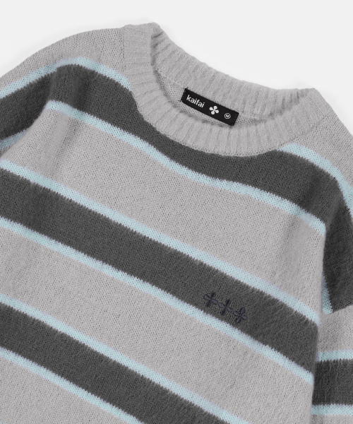 kaifai(カイファイ)の「クシストライプニット (グレー) K25ZB169(ニット/セーター・レディース・その他・MEDIUM/LARGE)」の3枚目の写真