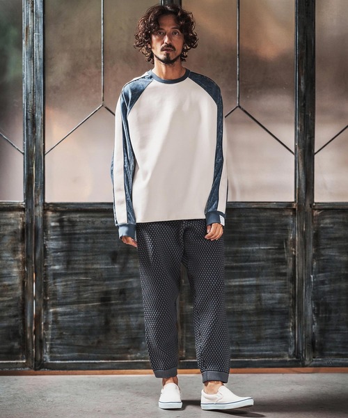 ANGENEHM(アンゲネーム)の「mp14454-Light yarn color scheme waffle knit pants ニットパンツ(AG03-050ace)(その他パンツ・メンズ・チャコールグレー×ブラック/ベージュ系その他/ホワイト×ブラック・L/M/S)」の18枚目の写真