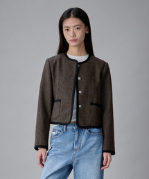 テーラードジャケット（ブラウン/茶色系・ツイード）ファッション通販