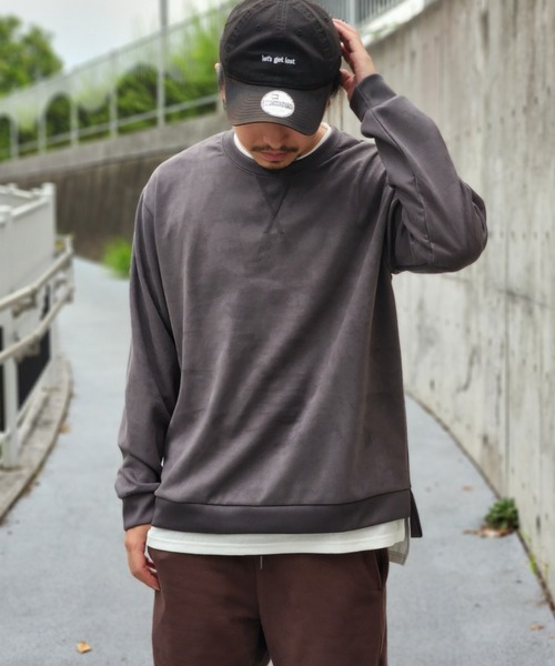 NO NEED(ノーニード)の「フェイクスエードレイヤード(Tシャツ/カットソー・メンズ・ブルー/グリーン/ライトグレー/マスタード/チャコール・LL/L/M/S)」の22枚目の写真