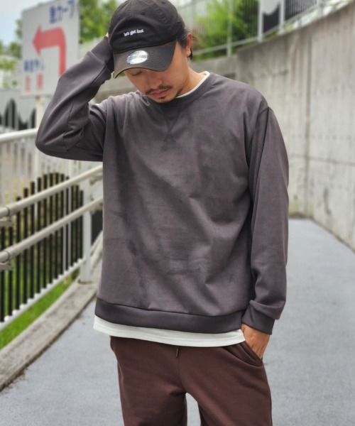 NO NEED(ノーニード)の「フェイクスエードレイヤード(Tシャツ/カットソー・メンズ・ブルー/グリーン/ライトグレー/マスタード/チャコール・LL/L/M/S)」の20枚目の写真
