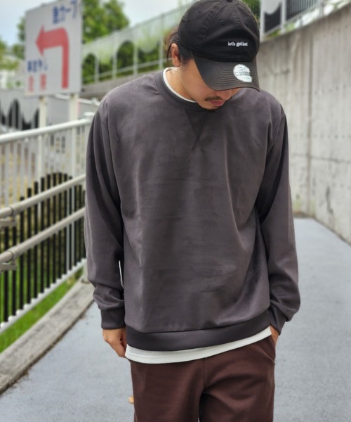 NO NEED(ノーニード)の「フェイクスエードレイヤード(Tシャツ/カットソー・メンズ・ブルー/グリーン/ライトグレー/マスタード/チャコール・LL/L/M/S)」の19枚目の写真