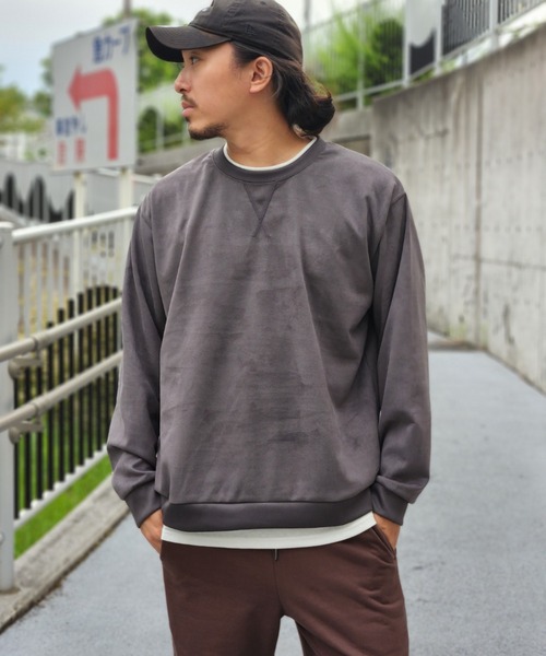 NO NEED(ノーニード)の「フェイクスエードレイヤード(Tシャツ/カットソー・メンズ・ブルー/グリーン/ライトグレー/マスタード/チャコール・LL/L/M/S)」の18枚目の写真