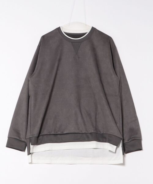 NO NEED(ノーニード)の「フェイクスエードレイヤード(Tシャツ/カットソー・メンズ・ブルー/グリーン/ライトグレー/マスタード/チャコール・LL/L/M/S)」の11枚目の写真