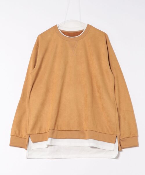 NO NEED(ノーニード)の「フェイクスエードレイヤード(Tシャツ/カットソー・メンズ・ブルー/グリーン/ライトグレー/マスタード/チャコール・LL/L/M/S)」の10枚目の写真