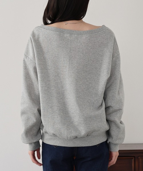 BLUEEAST（ブルーイースト）の「裏起毛オフショルスウェット（スウェット・レディース・ブラック/ネイビー/グレー・MEDIUM）」の11枚目の写真