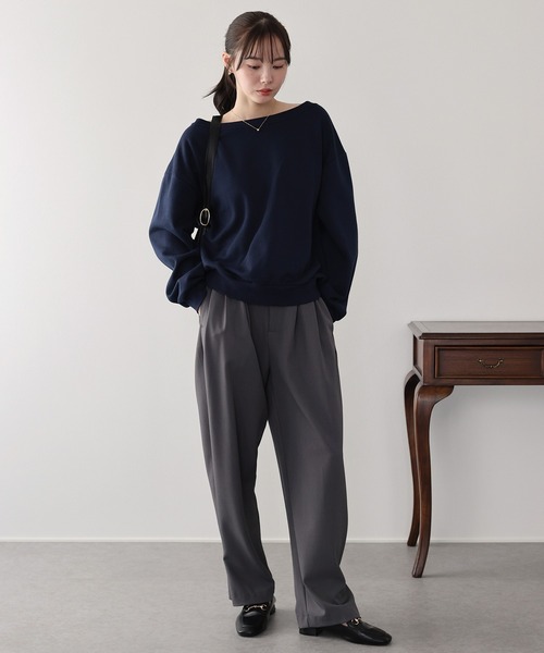 BLUEEAST（ブルーイースト）の「裏起毛オフショルスウェット（スウェット・レディース・ブラック/ネイビー/グレー・MEDIUM）」の4枚目の写真