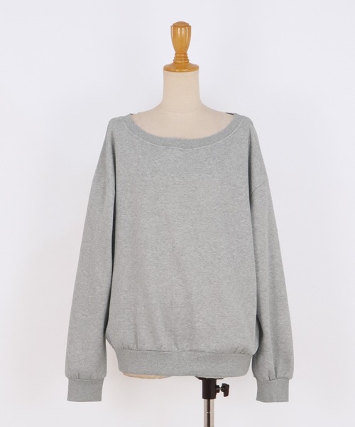 BLUEEAST（ブルーイースト）の「裏起毛オフショルスウェット（スウェット・レディース・ブラック/ネイビー/グレー・MEDIUM）」の12枚目の写真