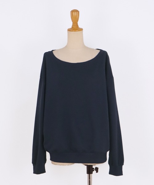 BLUEEAST（ブルーイースト）の「裏起毛オフショルスウェット（スウェット・レディース・ブラック/ネイビー/グレー・MEDIUM）」の13枚目の写真