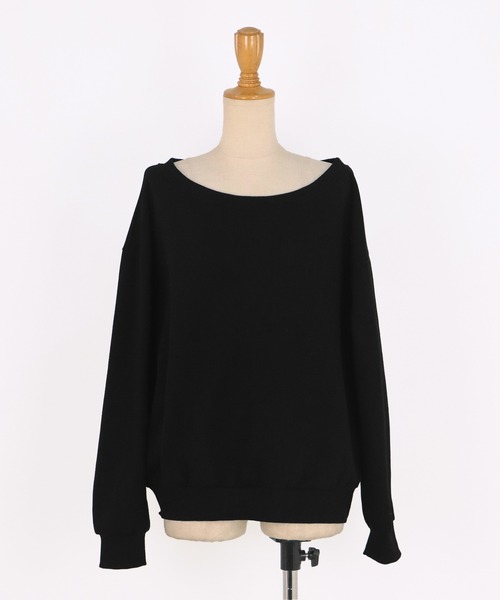 BLUEEAST（ブルーイースト）の「裏起毛オフショルスウェット（スウェット・レディース・ブラック/ネイビー/グレー・MEDIUM）」の14枚目の写真