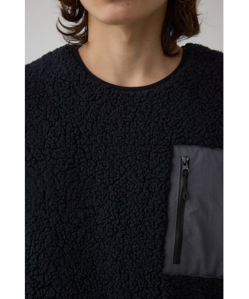 AZUL by moussy(アズールバイマウジー)の「シープボア防風トップス(スウェット・メンズ・カーキ/ブラック/チャコールグレー・LARGE/MEDIUM)」の20枚目の写真