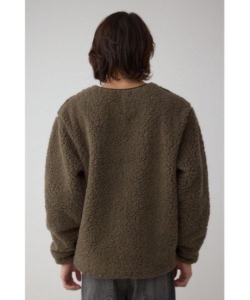 AZUL by moussy(アズールバイマウジー)の「シープボア防風トップス(スウェット・メンズ・カーキ/ブラック/チャコールグレー・LARGE/MEDIUM)」の14枚目の写真