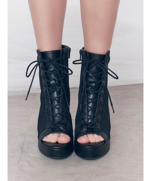 EATME（イートミー）の「レースアップシアーブーツサンダル（ブーツ・レディース・ベージュ/オフホワイト/ブラック・LARGE/MEDIUM/SMALL）」の12枚目の写真