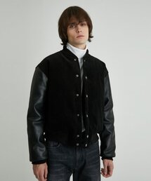 ANDROS（アンドロス）の「Corduroy Calf Leather Crop Down Jumper (Black)（ダウンジャケット/コート）」