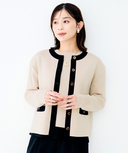 UNTITLED（アンタイトル）の「ミラノリブカーディガン（カーディガン/ボレロ・レディース・ホワイト系7/ベージュ系その他7/ブラック系4・02）」の2枚目の写真