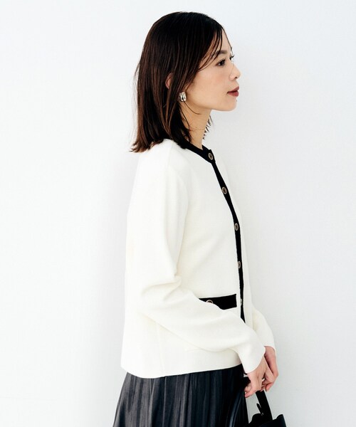 UNTITLED（アンタイトル）の「ミラノリブカーディガン（カーディガン/ボレロ・レディース・ホワイト系7/ベージュ系その他7/ブラック系4・02）」の6枚目の写真