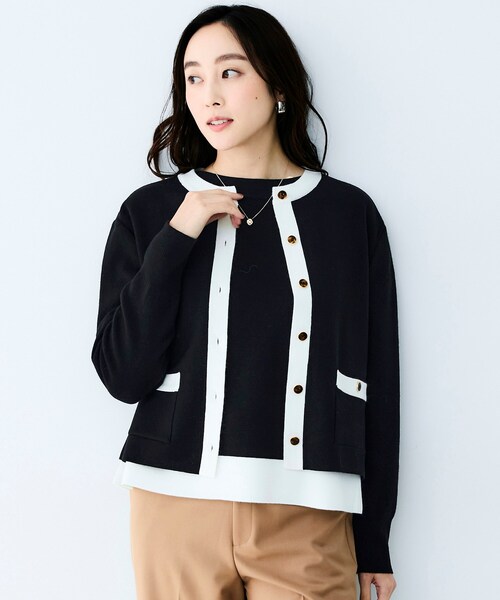 UNTITLED（アンタイトル）の「ミラノリブカーディガン（カーディガン/ボレロ・レディース・ホワイト系7/ベージュ系その他7/ブラック系4・02）」の14枚目の写真