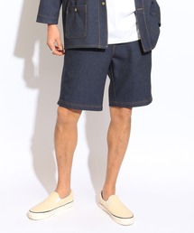 Fake Denim Short Pants