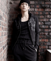 Celestial Paint Hoodie Zip-Up_[Black]