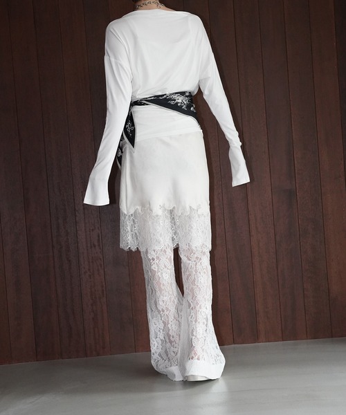 chuclla（チュクラ）の「フローラルレース フレアパンツ chw26s027（その他パンツ・レディース・ホワイト・L/S/M）」の4枚目の写真