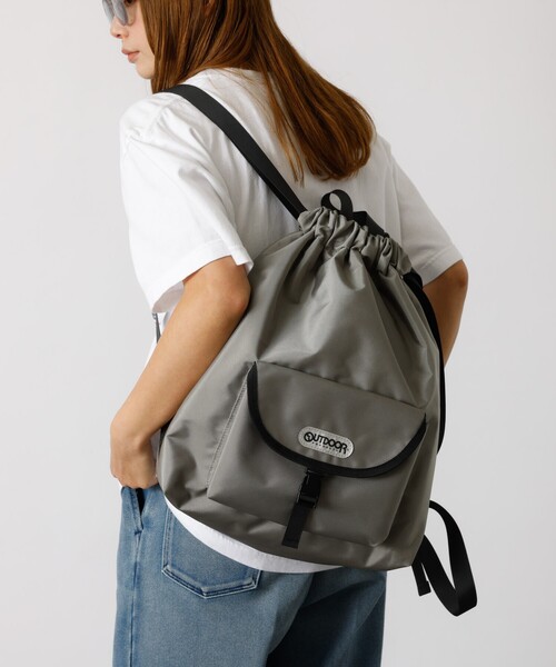 OUTDOOR PRODUCTS(アウトドアプロダクツ)の「【OUTDOOR PRODUCTS / アウトドアプロダクツ】Front Pocket Knapsack/ナップザック/ユニセックス【WEB限定】(バックパック/リュック・メンズ・ブラック/ドット/グレー/ブラウン・フリー)」の3枚目の写真