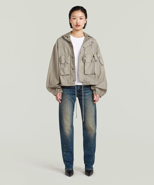 G-STAR(ジースター)の「Field Jacket/ミリタリーディテールマルチポケットオーバーサイズジップアップブルゾン(ブルゾン・レディース・グレー/カーキ・LARGE/MEDIUM/SMALL)」の13枚目の写真