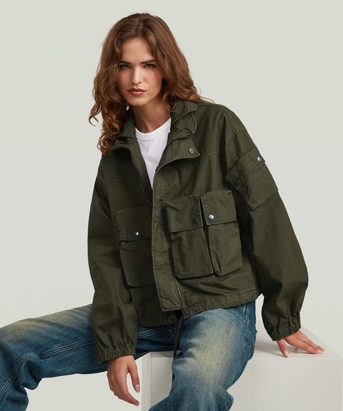 G-STAR(ジースター)の「Field Jacket/ミリタリーディテールマルチポケットオーバーサイズジップアップブルゾン(ブルゾン・レディース・グレー/カーキ・LARGE/MEDIUM/SMALL)」の8枚目の写真