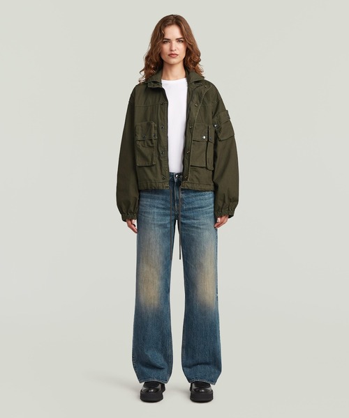 G-STAR(ジースター)の「Field Jacket/ミリタリーディテールマルチポケットオーバーサイズジップアップブルゾン(ブルゾン・レディース・グレー/カーキ・LARGE/MEDIUM/SMALL)」の7枚目の写真
