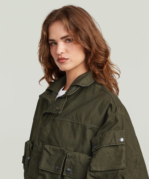 G-STAR(ジースター)の「Field Jacket/ミリタリーディテールマルチポケットオーバーサイズジップアップブルゾン(ブルゾン・レディース・グレー/カーキ・LARGE/MEDIUM/SMALL)」の6枚目の写真