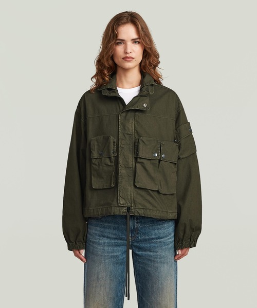 G-STAR(ジースター)の「Field Jacket/ミリタリーディテールマルチポケットオーバーサイズジップアップブルゾン(ブルゾン・レディース・グレー/カーキ・LARGE/MEDIUM/SMALL)」の15枚目の写真