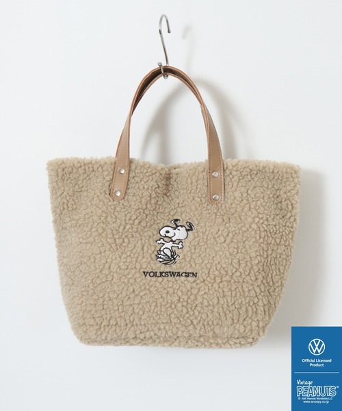 Volkswagen（フォルクスワーゲン）の「SNOOPY×フォルクスワーゲンスコラボ モコモコボアバッグ（トートバッグ・レディース・ベージュ/カーキ/アイボリー・FREE）」の8枚目の写真