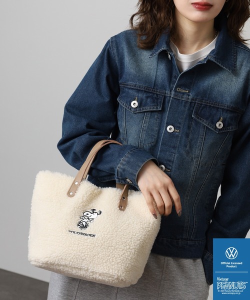 Volkswagen（フォルクスワーゲン）の「SNOOPY×フォルクスワーゲンスコラボ モコモコボアバッグ（トートバッグ・レディース・ベージュ/カーキ/アイボリー・FREE）」の15枚目の写真