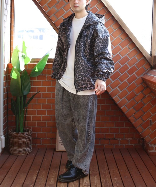 ８(eight)（エイト）の「総柄フードブルゾン（ブルゾン・メンズ・ブラック/ダークブラウン/カーキ・SMALL/MEDIUM/LARGE）」の8枚目の写真