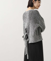 Gready Brilliant(グレディブリリアン)のスラブMIX後リボンニット(ニット/セーター)