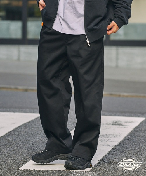 Dickies聯名 TC斜紋雙褶寬鬆直筒休閒長褲