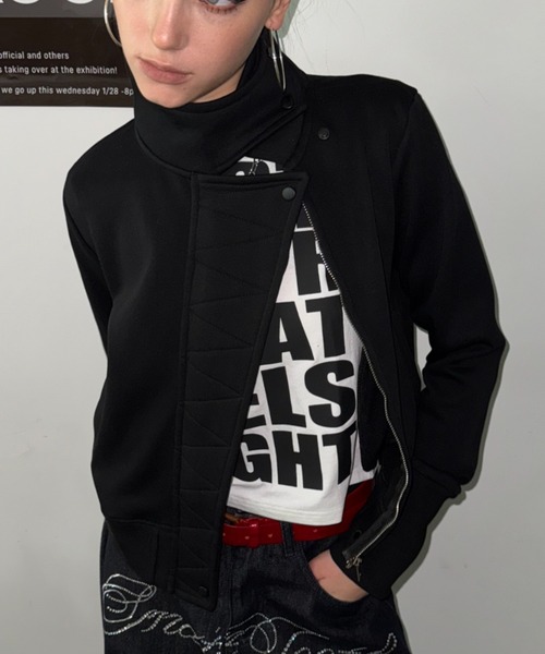 SHAGGIE（シャギー）の「裏起毛スタンドカラースウェットトップス（スウェット・レディース・カーキ/ブラック/グレー・FREE）」の5枚目の写真