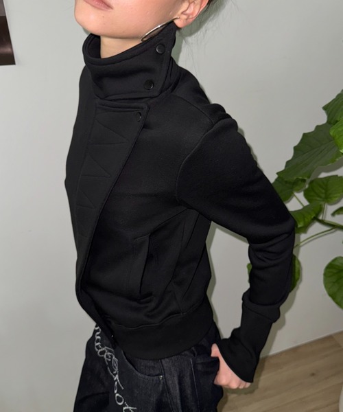 SHAGGIE（シャギー）の「裏起毛スタンドカラースウェットトップス（スウェット・レディース・カーキ/ブラック/グレー・FREE）」の7枚目の写真