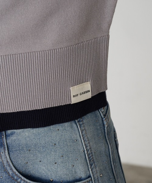 RAY CASSIN（レイカズン）の「シャツレイヤードカーディガン（カーディガン/ボレロ・レディース・グレー/ライトベージュ/ネイビー・FREE）」の13枚目の写真