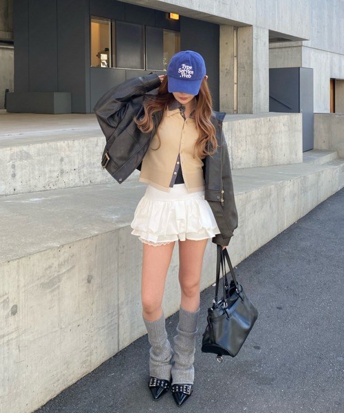 RAY CASSIN（レイカズン）の「シャツレイヤードカーディガン（カーディガン/ボレロ・レディース・グレー/ライトベージュ/ネイビー・FREE）」の15枚目の写真