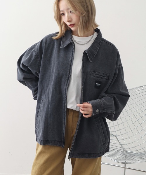 THRASHER(スラッシャー)の「【THRASHER/スラッシャー】ヴィンテージライク ジップアップ デニムジャケット(デニムジャケット・メンズ・ブルー/ブラック・L/M/XL)」の12枚目の写真
