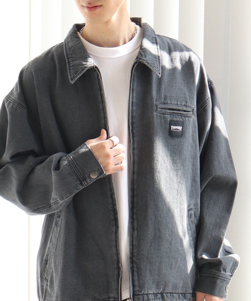 THRASHER(スラッシャー)の「【THRASHER/スラッシャー】ヴィンテージライク ジップアップ デニムジャケット(デニムジャケット・メンズ・ブルー/ブラック・L/M/XL)」の18枚目の写真