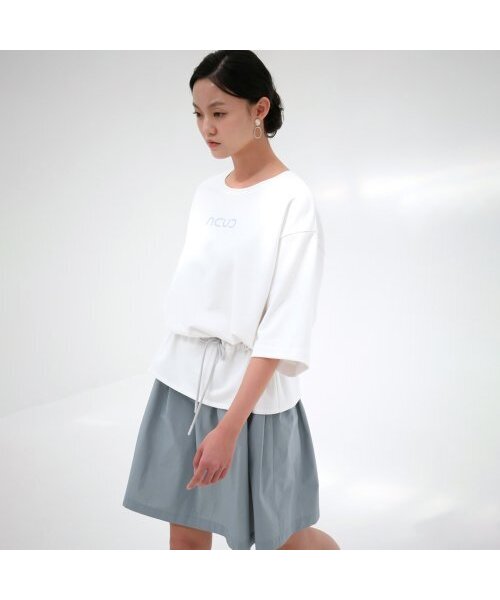 ACUD(アクド)の「Half Sleeve Logo Dress _White(ワンピース・レディース・ホワイト・FREE)」の1枚目の写真