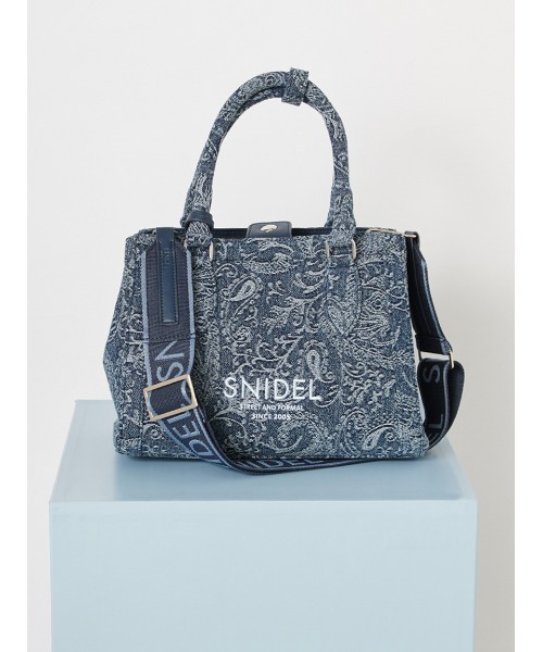 SNIDEL（スナイデル）の「バリエロゴバッグ（ハンドバッグ・レディース・その他/アイボリー/ネイビー・F）」の3枚目の写真