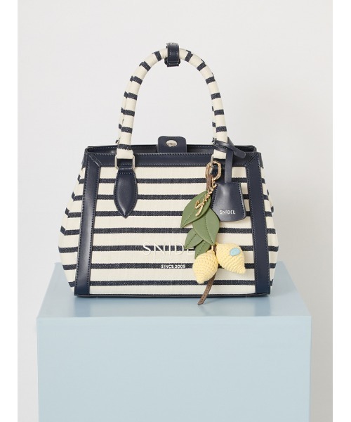 SNIDEL（スナイデル）の「バリエロゴバッグ（ハンドバッグ・レディース・その他/アイボリー/ネイビー・F）」の5枚目の写真
